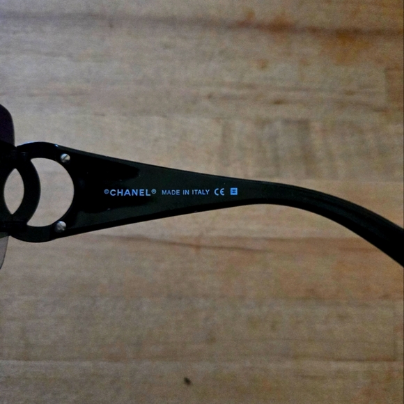 Chanel CC vintage shield sunglasses black gradient - Picture 4 of 11